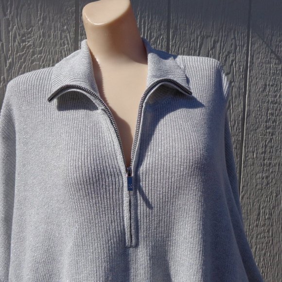 NWT Tommy Bahama OVERSIZED Gray Silver Poncho Boxy Zip Sweater $118 Plus… - Picture 1 of 7